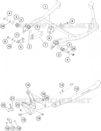BEQUILLE LATERALE / CENTRALE KTM MOTO 1190 2015 ADVENTURE  1190 ADVENTURE R ABS