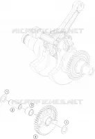 ARBRE D'EQUILIBRAGE pour KTM 1190 ADVENTURE ABS ORANGE de 2016