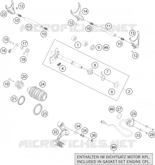 MECANISME DE SELECTION DE VITESSES KTM MOTO 1190 2015 ADVENTURE  1190 ADVENTURE ABS GREY WES.