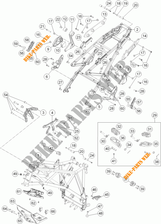 CADRE pour KTM 1190 ADVENTURE ABS ORANGE de 2014