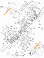 PLASTIQUES pour KTM 1190 ADVENTURE ABS GREY WES. de 2014