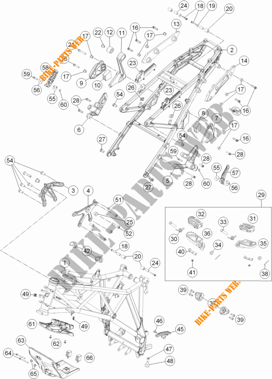 CADRE pour KTM 1190 ADVENTURE ABS ORANGE de 2014