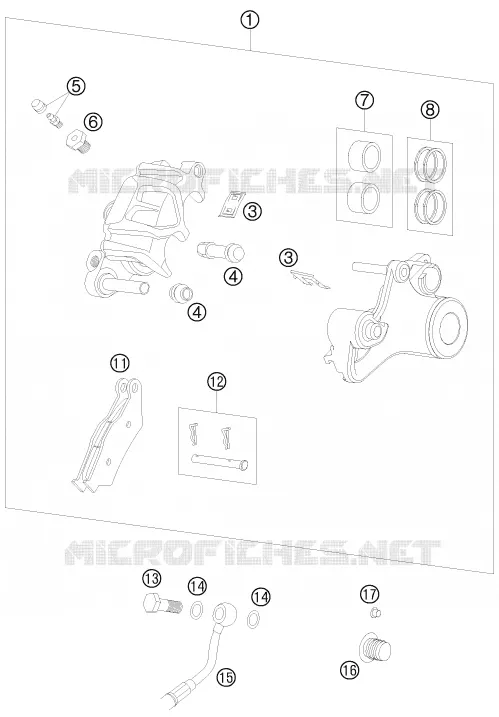ETRIER DE FREIN AR KTM MOTO 990 2008 ADVENTURE  990 ADVENTURE S