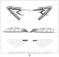 AUTOCOLLANTS pour KTM 990 ADVENTURE R de 2011