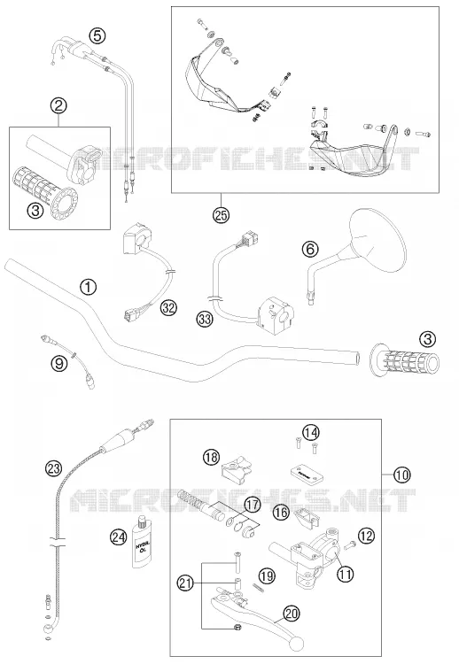 GUIDON / COMMANDES KTM MOTO 990 2012 ADVENTURE  990 ADVENTURE WHITE ABS
