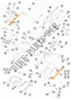 RESERVOIR / SELLE pour KTM 990 ADVENTURE ORANGE ABS de 2010