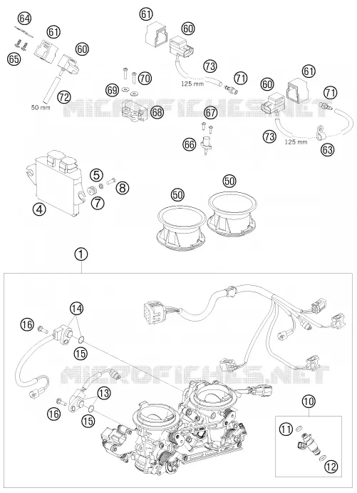 BOITIER PAPILLON INJECTION KTM MOTO 990 2009 ADVENTURE  990 ADVENTURE WHITE ABS