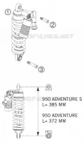 AMORTISSEUR pour KTM 990 ADVENTURE ORANGE ABS de 2006