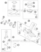 VILEBREQUIN / PISTON pour KTM 990 ADVENTURE ORANGE ABS de 2006