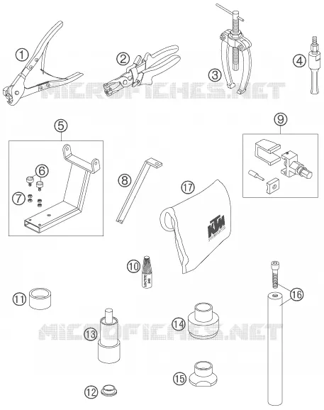 OUTILLAGE SPECIFIQUE KTM MOTO 950 2006 ADVENTURE  950 ADVENTURE ORANGE