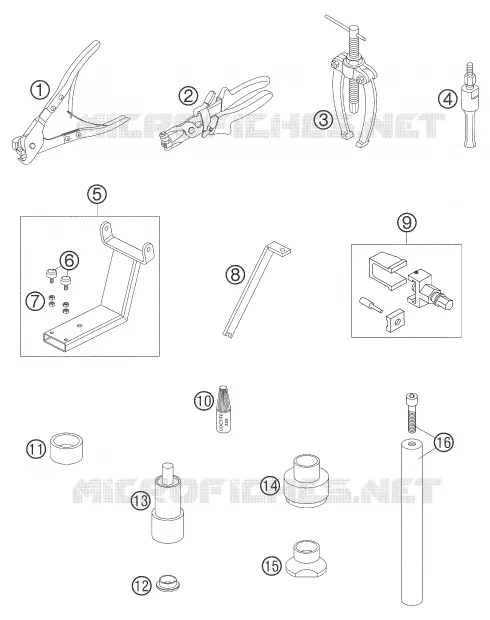 OUTILLAGE SPECIFIQUE KTM MOTO 950 2004 ADVENTURE  950 ADVENTURE SILVER LOW