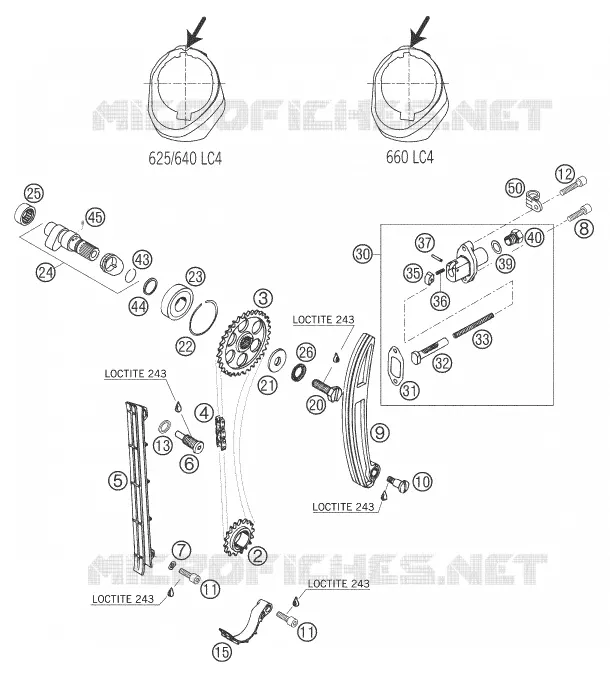 DISTRIBUTION KTM MOTO 640 2006 ADVENTURE  640 LC4 ADVENTURE