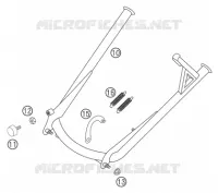 BEQUILLE LATERALE / CENTRALE pour KTM 640 LC4 ADVENTURE de 2003