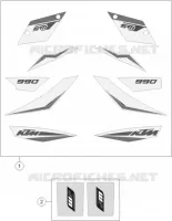 AUTOCOLLANTS pour KTM 990 SUPERMOTO T BLACK ABS de 2013