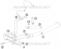 BEQUILLE LATERALE / CENTRALE pour KTM 990 SUPERMOTO T BLACK ABS de 2013