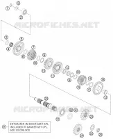 BOITE DE VITESSES   ARBRE SECONDAIRE pour KTM 990 SUPERMOTO T BLACK ABS de 2013