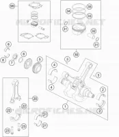 VILEBREQUIN / PISTON pour KTM 990 SUPERMOTO T BLACK ABS de 2013