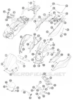 PLASTIQUES pour KTM 990 SUPERMOTO T ORANGE ABS de 2012