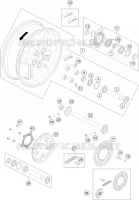 ROUE ARRIERE pour KTM 990 SUPERMOTO T ORANGE ABS de 2012