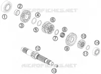 BOITE DE VITESSES   ARBRE PRIMAIRE pour KTM 990 SUPERMOTO T WHITE ABS de 2012