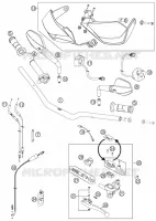 GUIDON / COMMANDES pour KTM 990 SUPERMOTO T WHITE ABS de 2012