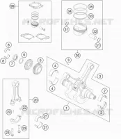 VILEBREQUIN / PISTON pour KTM 990 SUPERMOTO T WHITE ABS de 2012