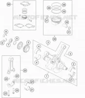 VILEBREQUIN / PISTON pour KTM 990 SUPERMOTO T WHITE ABS de 2012
