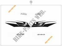 AUTOCOLLANTS pour KTM 990 SUPERMOTO T ORANGE de 2010