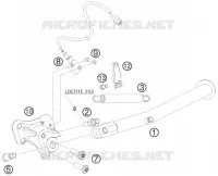 BEQUILLE LATERALE / CENTRALE pour KTM 990 SUPERMOTO T ORANGE de 2010