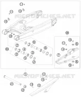 BRAS OSCILLANT  pour KTM 990 SUPERMOTO T ORANGE de 2010