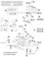 CULASSE ARRIERE pour KTM 990 SUPERMOTO T ORANGE de 2010