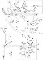 GUIDON / COMMANDES pour KTM 990 SUPERMOTO T ORANGE de 2010