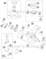 VILEBREQUIN / PISTON pour KTM 990 SUPERMOTO T ORANGE de 2010