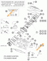 CULASSE ARRIERE pour KTM 990 SUPERMOTO T LIMITED EDITION de 2010
