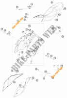 RESERVOIR / SELLE pour KTM 990 SUPERMOTO T LIMITED EDITION de 2010