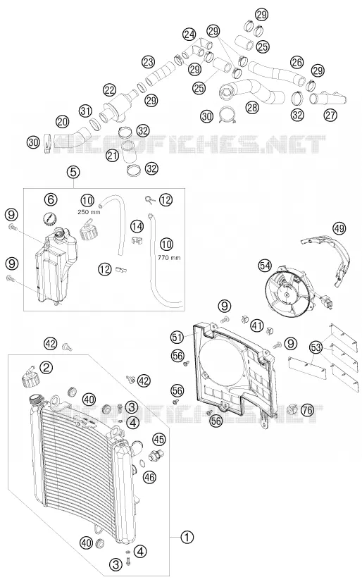 CIRCUIT DE REFROIDISSEMENT KTM MOTO 990 2009 SUPERMOTO  990 SUPERMOTO T SILVER