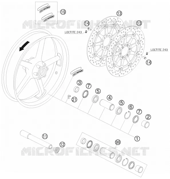 ROUE AVANT KTM MOTO 990 2009 SUPERMOTO  990 SUPERMOTO T ORANGE