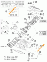 CULASSE ARRIERE pour KTM 990 SUPERMOTO R de 2010
