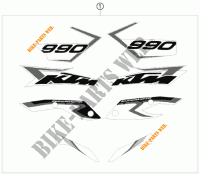 AUTOCOLLANTS pour KTM 990 SUPERMOTO R de 2009
