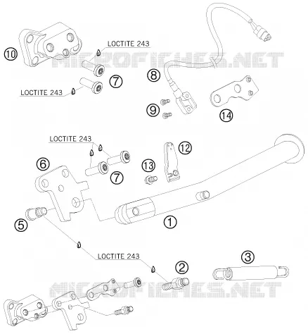BEQUILLE LATERALE / CENTRALE KTM MOTO 990 2008 SUPERMOTO  990 SUPERMOTO BLACK