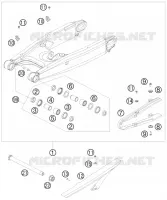BRAS OSCILLANT  pour KTM 990 SUPERMOTO ORANGE de 2008