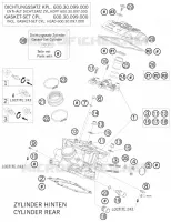 CULASSE ARRIERE pour KTM 990 SUPERMOTO ORANGE de 2008