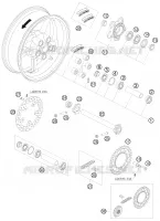 ROUE ARRIERE pour KTM 990 SUPERMOTO ORANGE de 2008