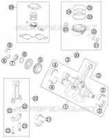 VILEBREQUIN / PISTON pour KTM 990 SUPERMOTO ORANGE de 2008