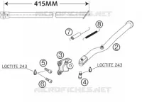 BEQUILLE LATERALE / CENTRALE pour KTM 640 LC4 SUPERMOTO BLUE de 2005