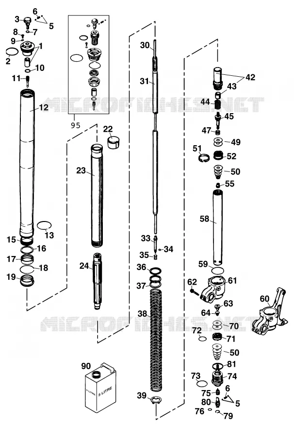 FOURCHE (PIECES) KTM MOTO 640 2001 SUPERMOTO  640 LC4-E SUPERMOTO