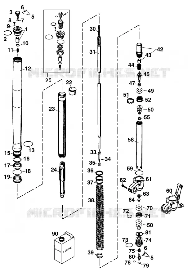 FOURCHE (PIECES) KTM MOTO 640 2001 SUPERMOTO  640 LC4-E SUPERMOTO