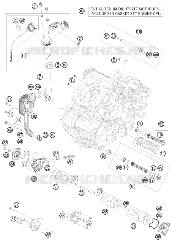 POMPE A HUILE KTM MOTO 1190 2009 RC8  1190 RC8 WHITE