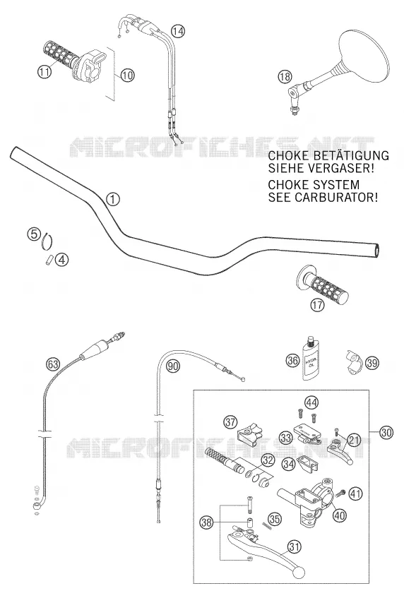 GUIDON / COMMANDES KTM MOTO 625 2006 LC4  625 SMC