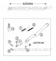 BEQUILLE LATERALE / CENTRALE pour KTM 625 SMC de 2004